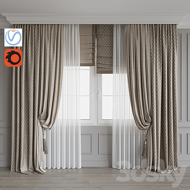 Set of curtains 82 3DSMax File - thumbnail 1