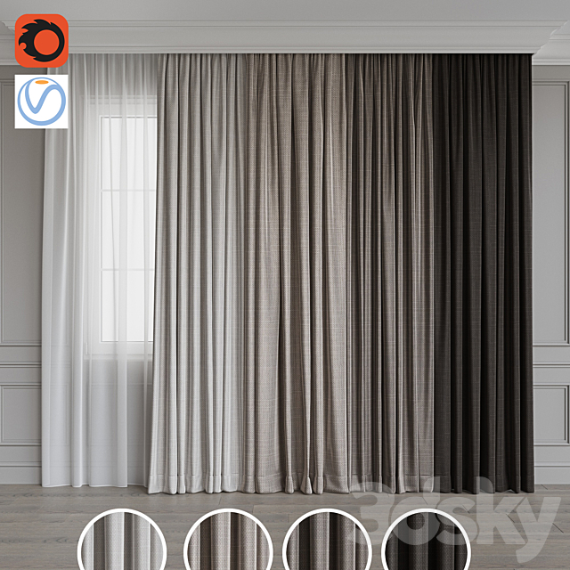 Set of curtains 86 3DSMax File - thumbnail 1