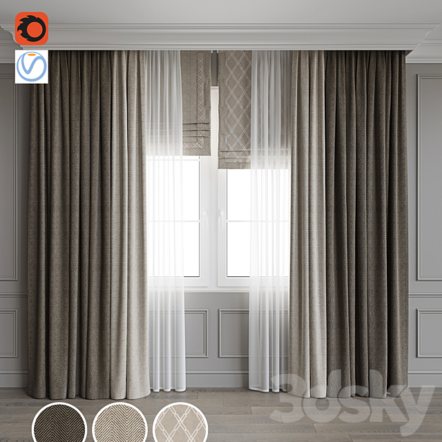 Set of curtains 87 3ds Max - thumbnail 1