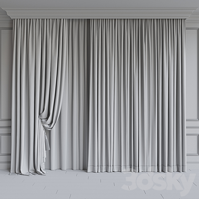 Set of curtains 88 3DS Max Model - thumbnail 2