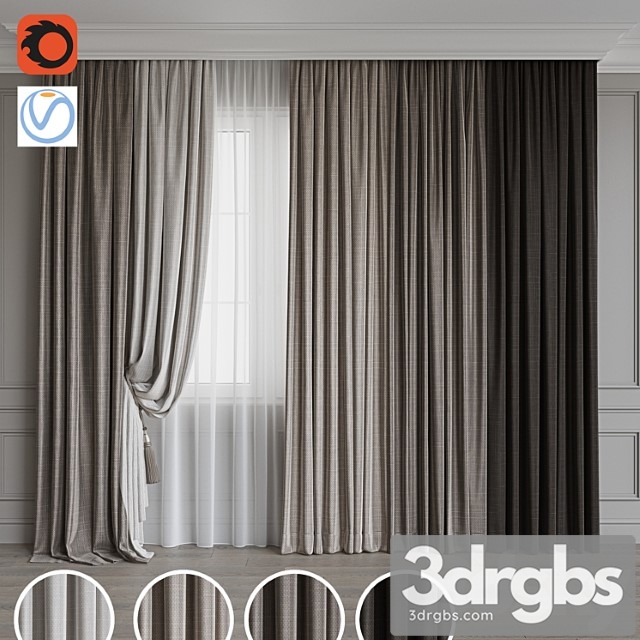 Set Of Curtains 88 3dsmax Download - thumbnail 1