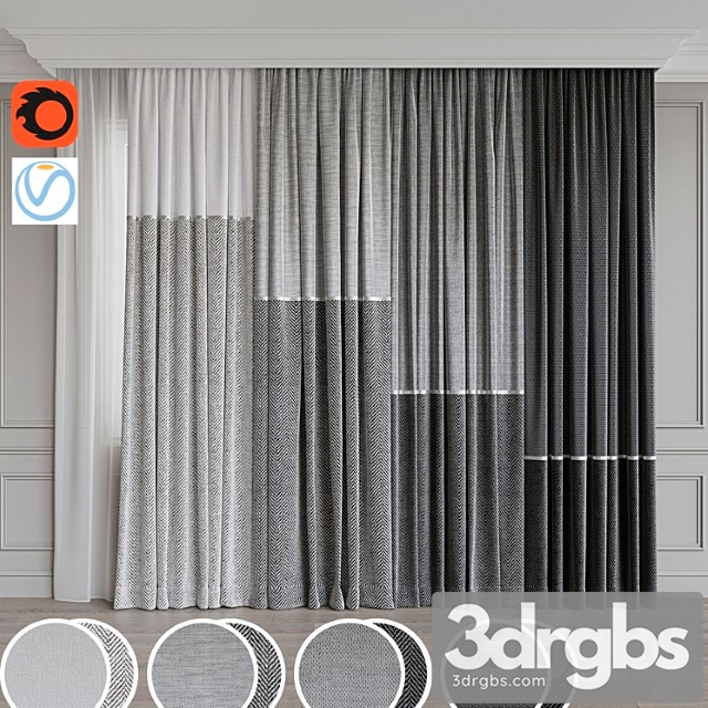 Set Of Curtains 95 3dsmax Download - thumbnail 1