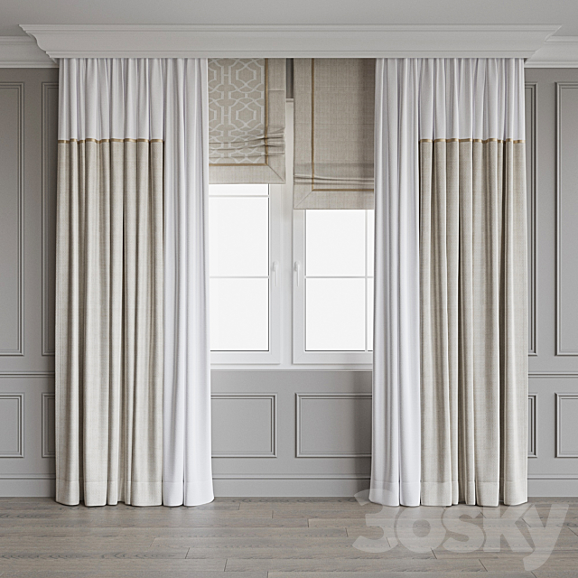 Set of curtains 97 3DS Max Model - thumbnail 2