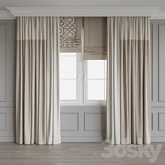 Set of curtains 97 3DS Max Model - thumbnail 3