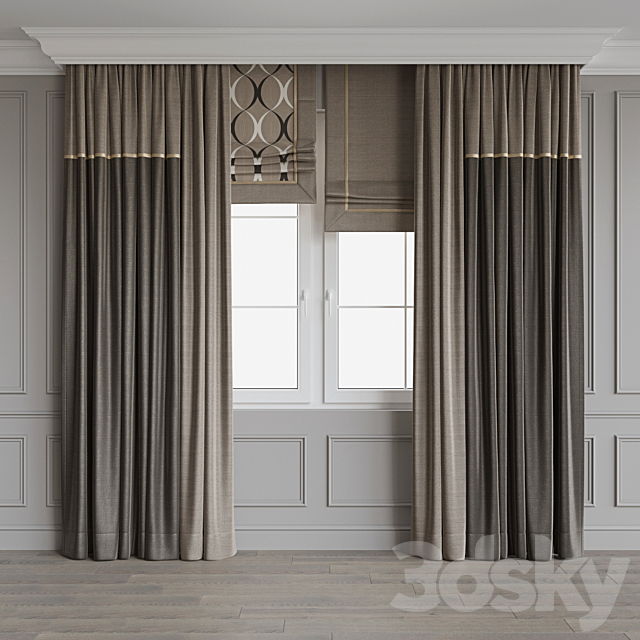 Set of curtains 97 3DS Max Model - thumbnail 4