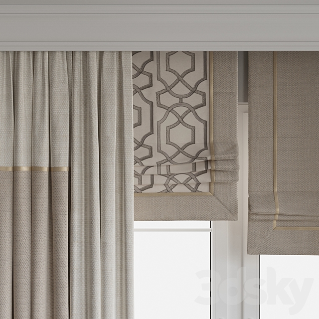 Set of curtains 97 3DS Max Model - thumbnail 6