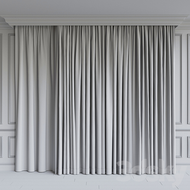 Set of curtains from velvet 27. Beige gamut 3DSMax File - thumbnail 2