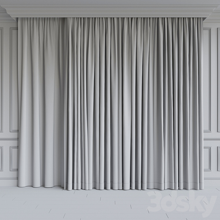 Set of curtains velvet 28 3DS Max - thumbnail 2