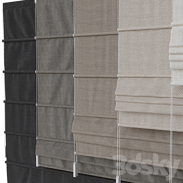 Set of Roman blinds 6 3DS Max Model - thumbnail 3