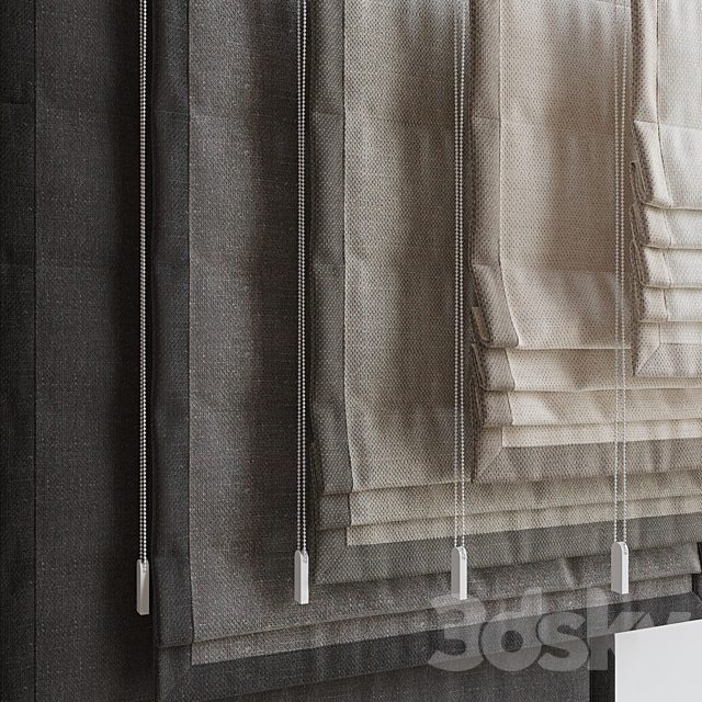 Set of Roman blinds 7 3DSMax File - thumbnail 4