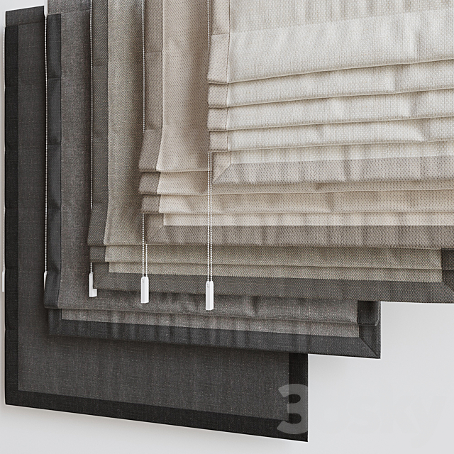 Set of Roman blinds 7 3DSMax File - thumbnail 5