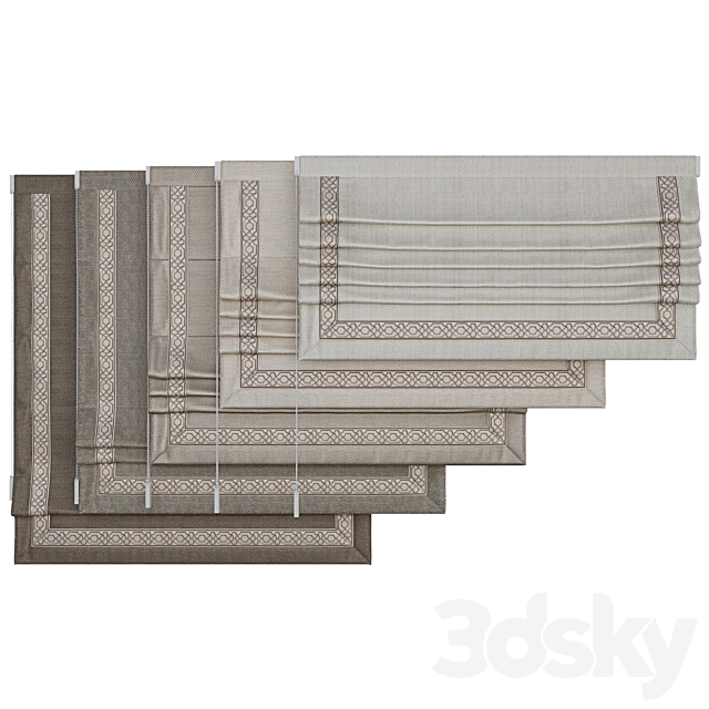 Set of Roman blinds 8 3DS Max Model - thumbnail 2