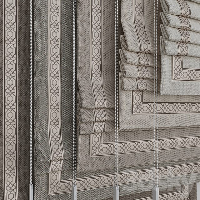 Set of Roman blinds 8 3DS Max Model - thumbnail 4