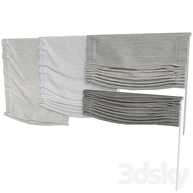 Set of Roman blinds_2 3DS Max Model - thumbnail 3