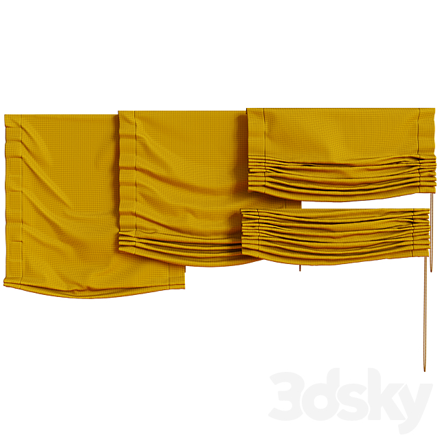 Set of Roman blinds_2 3DS Max Model - thumbnail 4