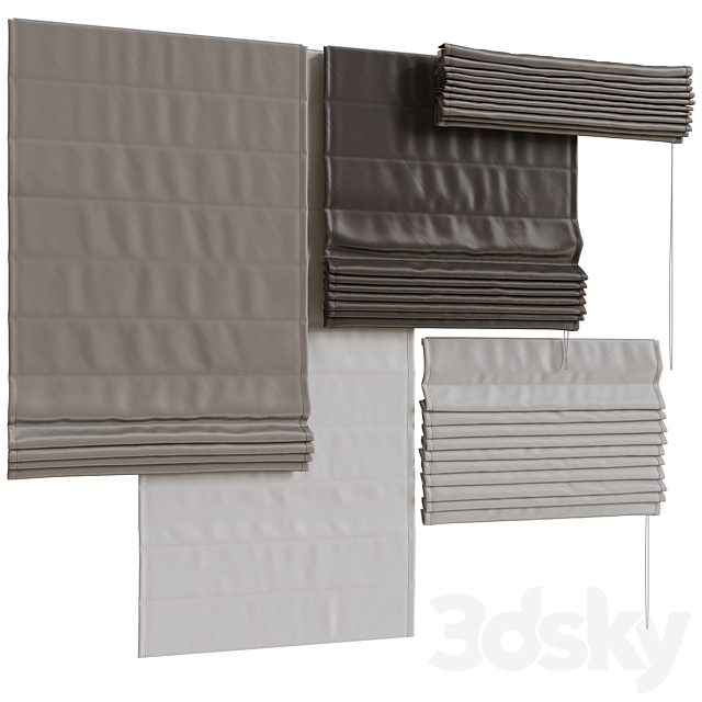 Set of Roman blinds_3 3ds Max - thumbnail 2