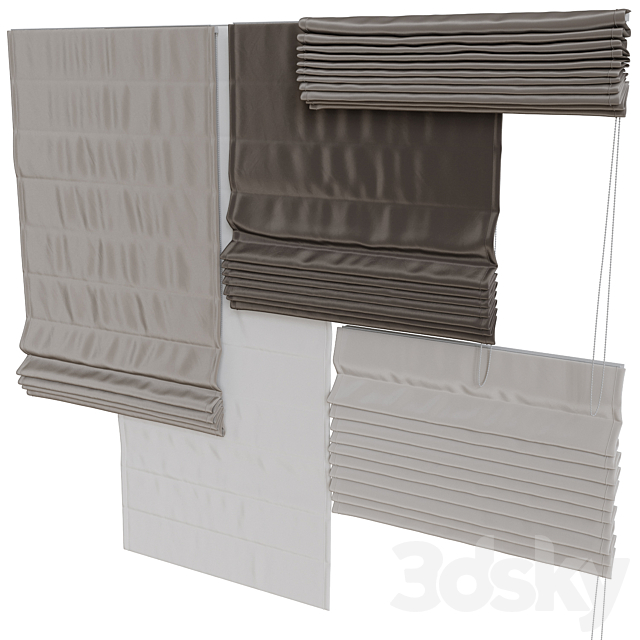 Set of Roman blinds_3 3ds Max - thumbnail 3