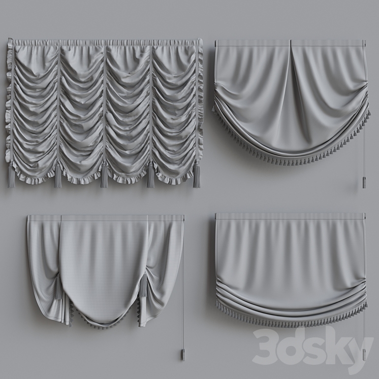 Set of Roman Curtains 5 3DS Max Model - thumbnail 2