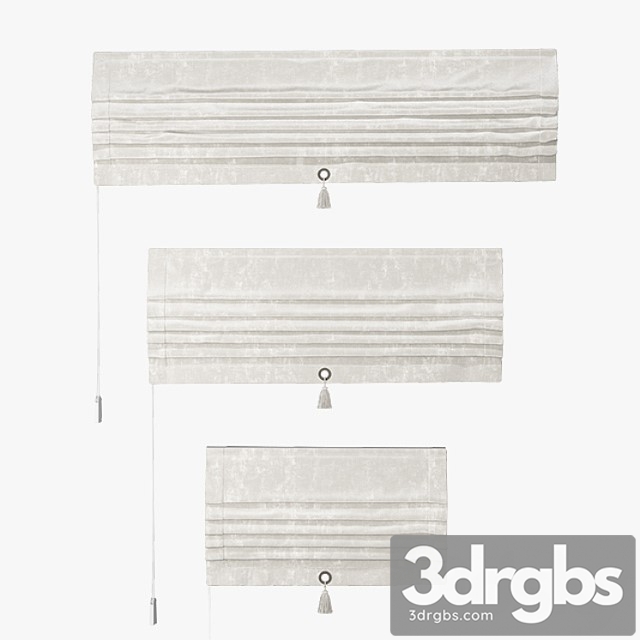 Set of roman curtains titos (white velvet) - thumbnail 1