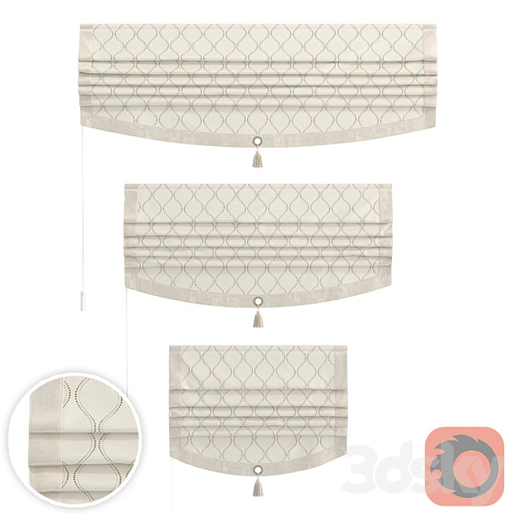 Set of roman LEENN curtains (PACIFIC) 3DS Max - thumbnail 1