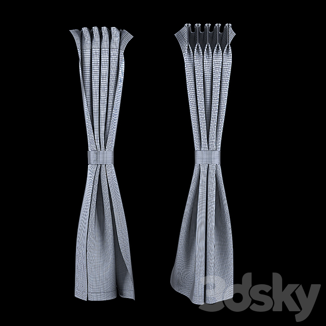 Short Windows Curtain T01 3DSMax File - thumbnail 2