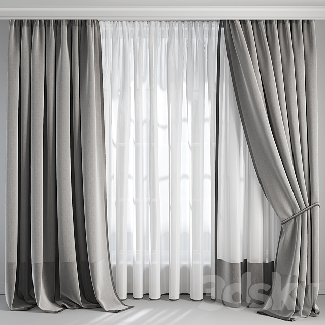 Silk and Cotton Curtain 07 3ds Max - thumbnail 1