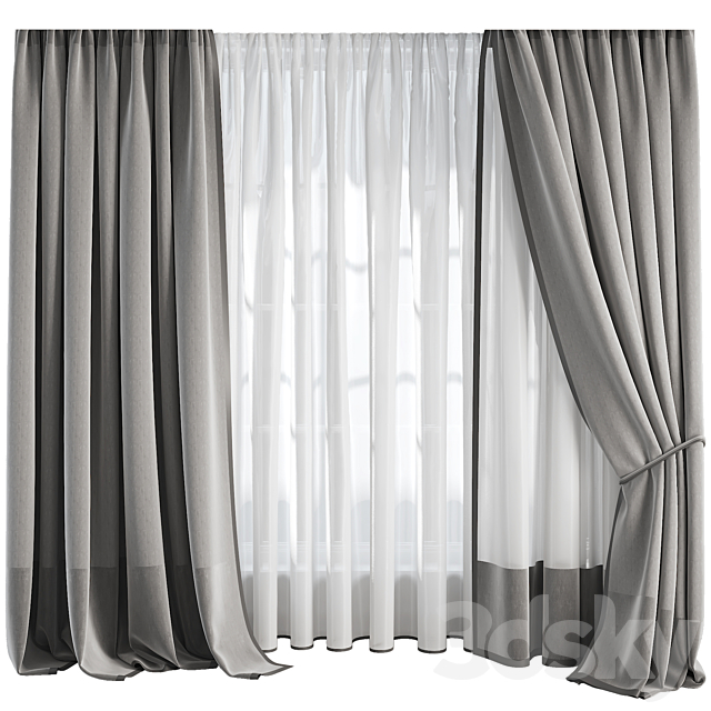 Silk and Cotton Curtain 07 3ds Max - thumbnail 2