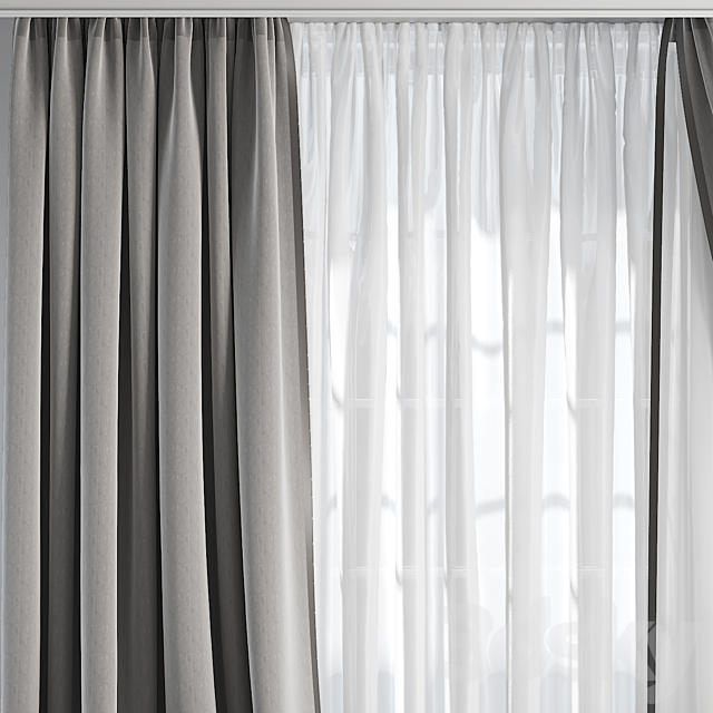 Silk and Cotton Curtain 07 3ds Max - thumbnail 3