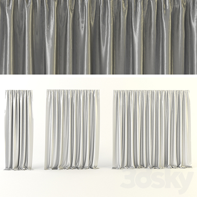 Silk curtains 3DS Max Model - thumbnail 1