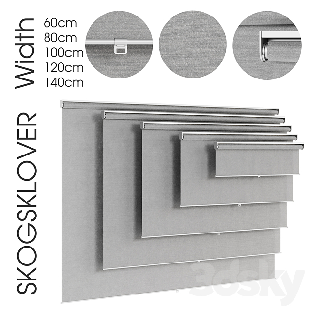 SKOGSKLÖVER. Roller blind.grey 3dsMax Model - thumbnail 1