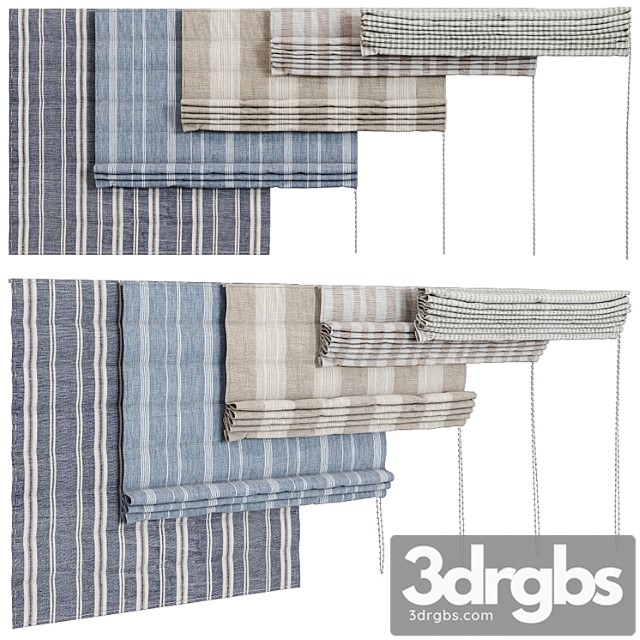 Striped roman blind 3dsmax Download - thumbnail 1