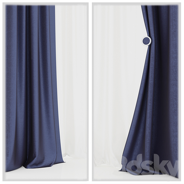 Taffeta Curtains 3DS Max Model - thumbnail 3