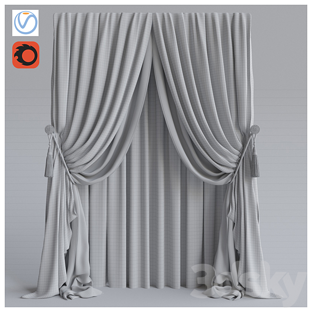 The curtain 3 beige 3DSMax File - thumbnail 3