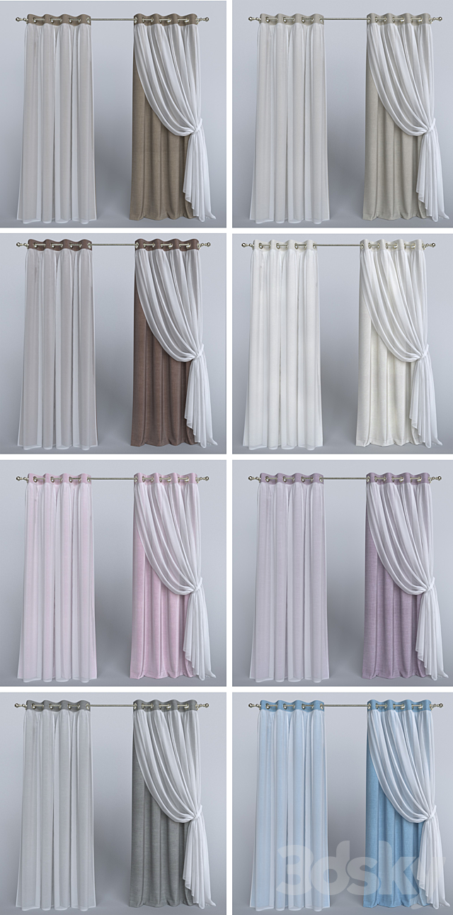 The curtain with the tulle 1 3ds Max - thumbnail 2