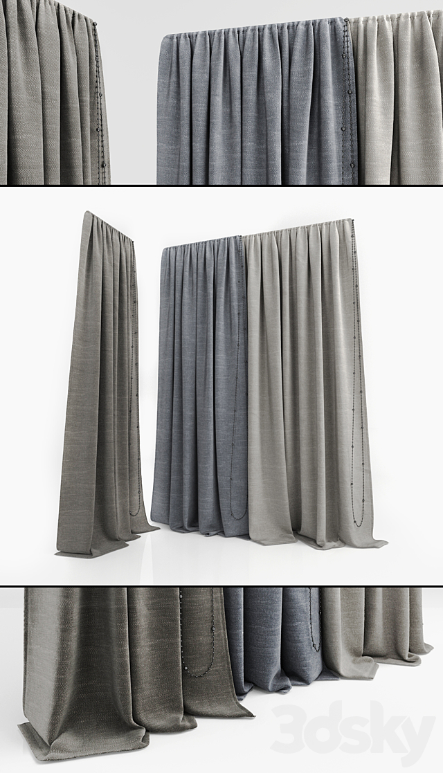 three curtains 3 3DSMax File - thumbnail 1