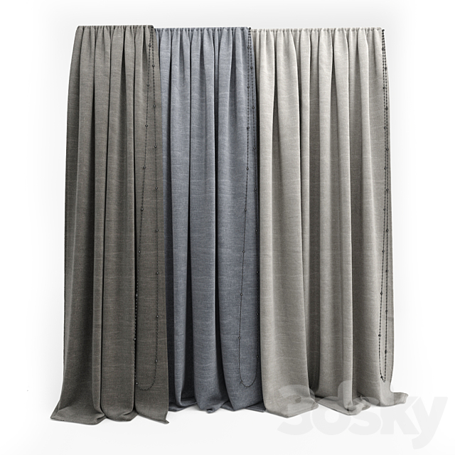 three curtains 3 3DSMax File - thumbnail 2