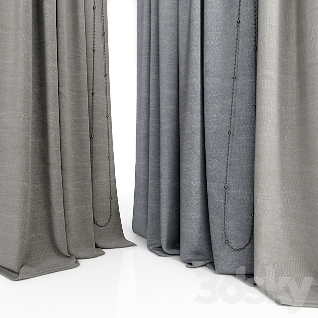 three curtains 3 3DSMax File - thumbnail 3