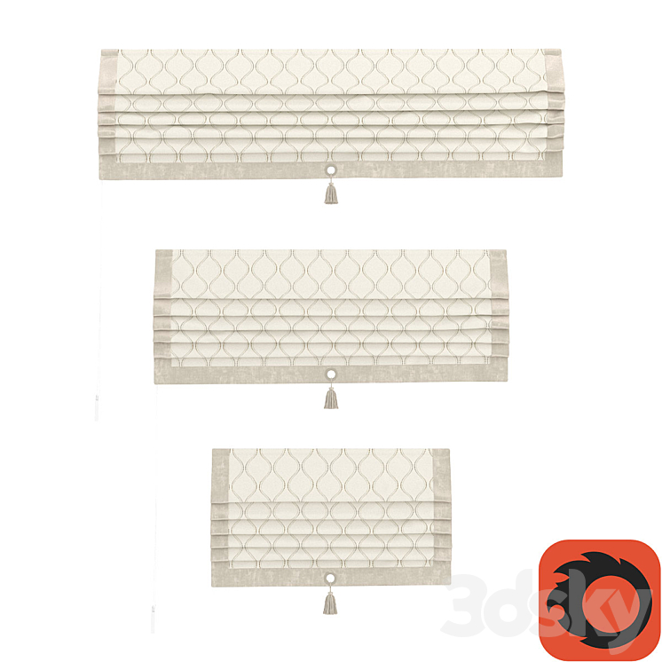 TITOS Roman blinds kit (pacific beige velvet) 3DS Max - thumbnail 1