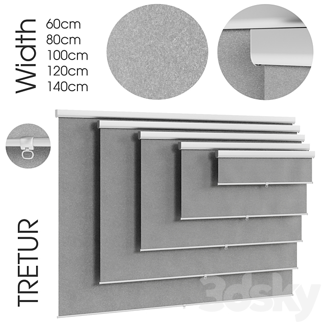 TRETUR. Ikea block-out roller blind 3DSMax File - thumbnail 1