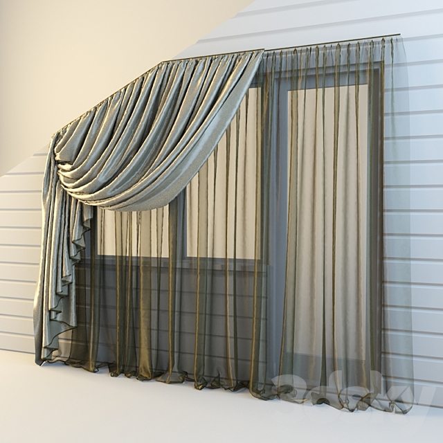 tulle chamfered window 3DS Max Model - thumbnail 2