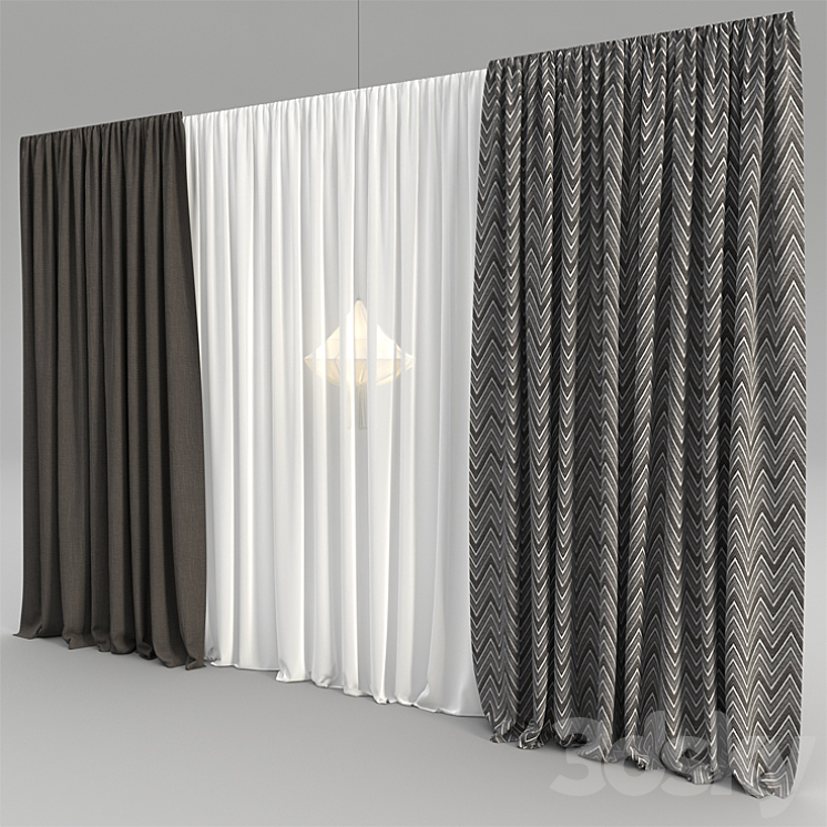 Tulle curtains 3DS Max - thumbnail 1