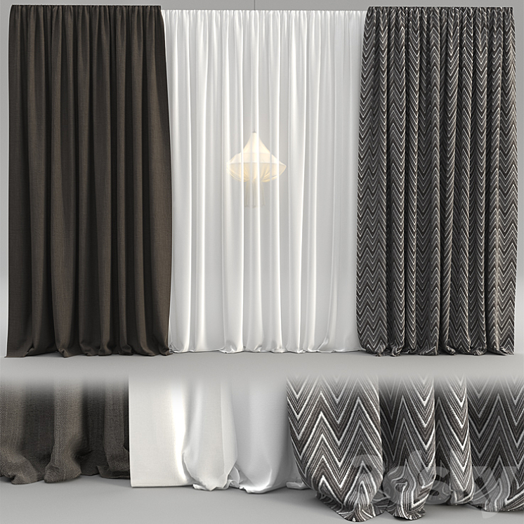 Tulle curtains 3DS Max - thumbnail 2