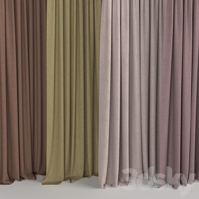 Tulle curtains collection 3ds Max - thumbnail 2