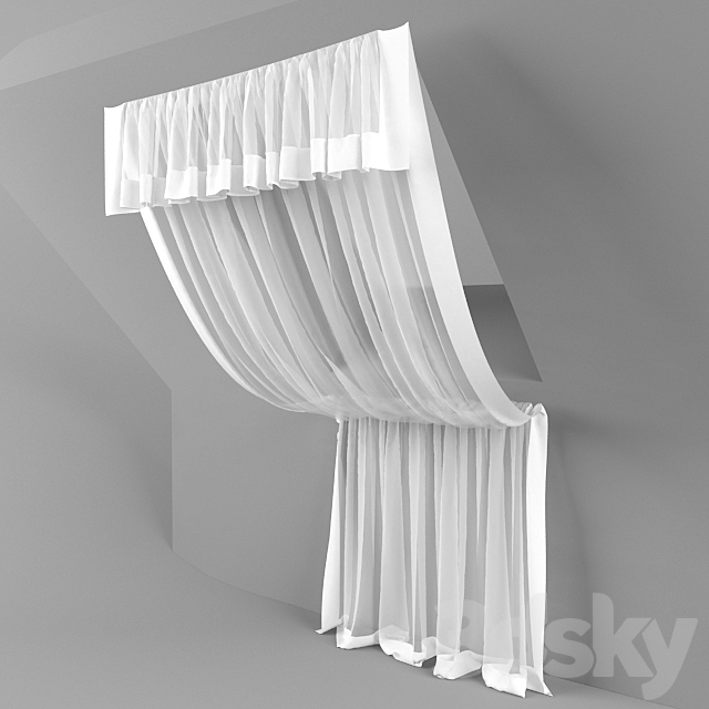 tulle over mansarnoe window 3DS Max Model - thumbnail 1