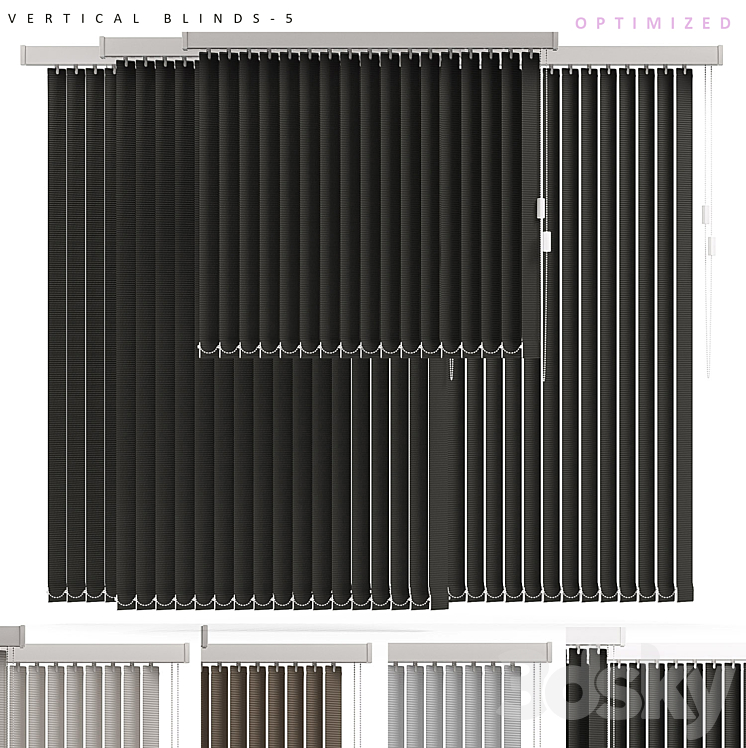 VERTICAL BLINDS 5 OPTIMIZED 3DS Max - thumbnail 1