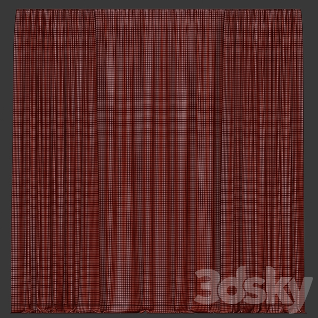 White curtains from tulle. 3DSMax File - thumbnail 2