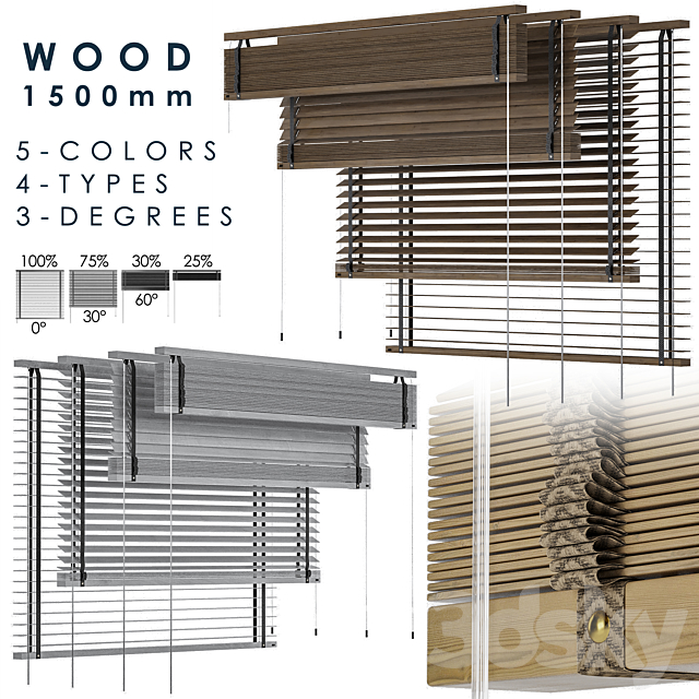 Wood Blind 1500mm 3DSMax File - thumbnail 1