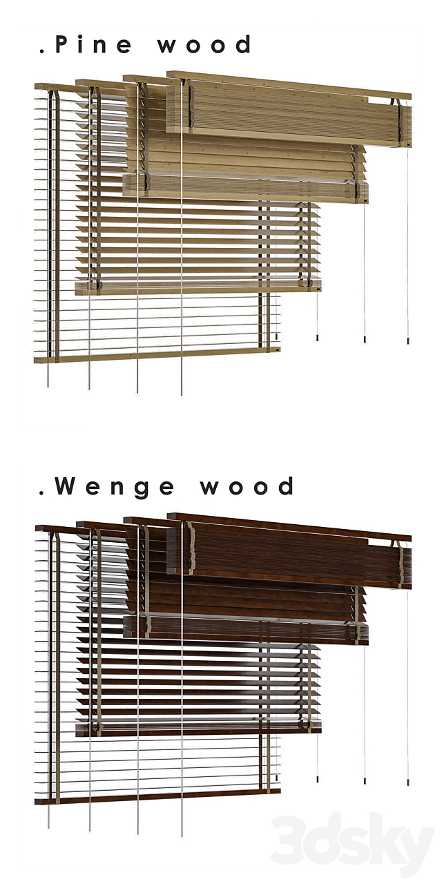 Wood Blind 1500mm 3DSMax File - thumbnail 6