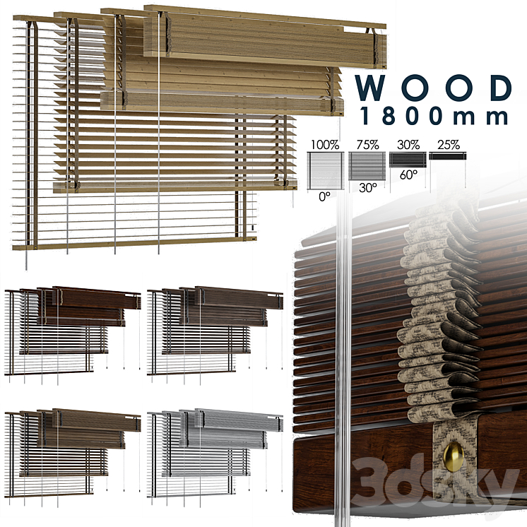 Wood Blind 1800 in 45mm 3DS Max Model - thumbnail 1