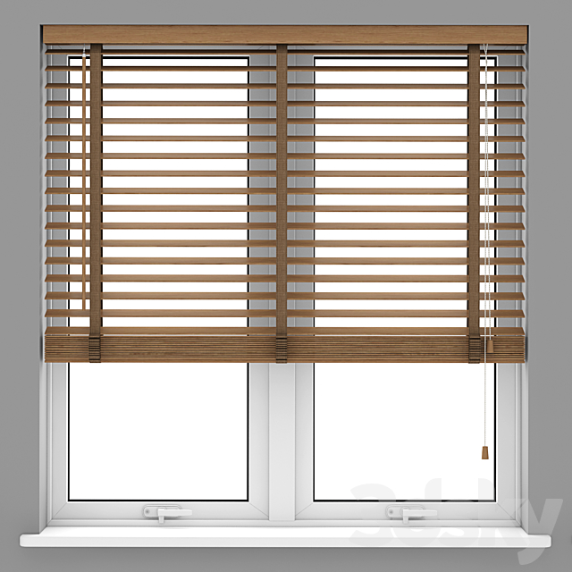 Wood Blinds Venetian 2 (120cm) 3DS Max Model - thumbnail 2